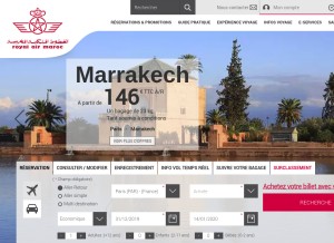How royalairmaroc.com looks like on a tablet such as an iPad.