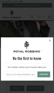 How royalrobbins.com looks like on a mobile device such as an iPhone.