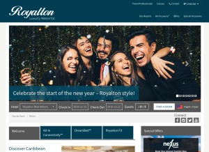 How royaltonresorts.com looks like on a tablet such as an iPad.