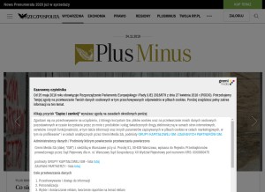 How rp.pl looks like on a tablet such as an iPad.