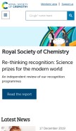 How rsc.org looks like on a mobile device such as an iPhone.