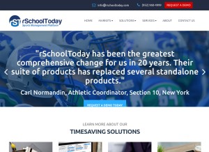 How rschooltoday.com looks like on a tablet such as an iPad.