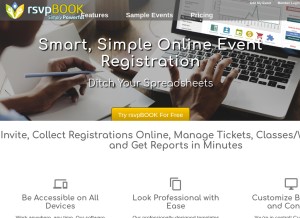 How rsvpbook.com looks like on a tablet such as an iPad.