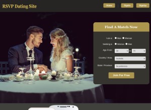 How rsvpdatingsite.com looks like on a tablet such as an iPad.