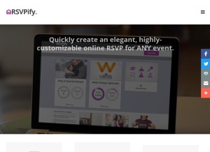 How rsvpify.com looks like on a tablet such as an iPad.