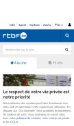 How rtbf.be looks like on a mobile device such as an iPhone.