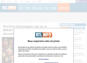 How rtl.be looks like on a tablet such as an iPad.
