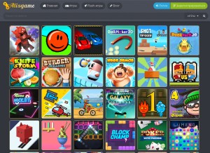 How ru.alisgame.com looks like on a tablet such as an iPad.