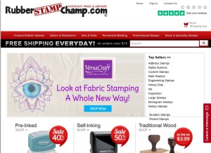 How rubberstampchamp.com looks like on a tablet such as an iPad.