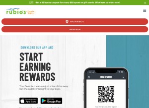 How rubios.com looks like on a tablet such as an iPad.