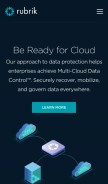 How rubrik.com looks like on a mobile device such as an iPhone.