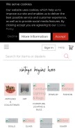 How rubylane.com looks like on a mobile device such as an iPhone.