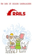 How rubyonrails.org looks like on a mobile device such as an iPhone.