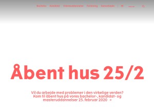 How ruc.dk looks like on a tablet such as an iPad.