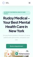 How rudoymedicalpsychiatry.com looks like on a mobile device such as an iPhone.