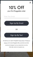 How ruggable.com looks like on a mobile device such as an iPhone.
