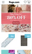 How rugs.com looks like on a mobile device such as an iPhone.
