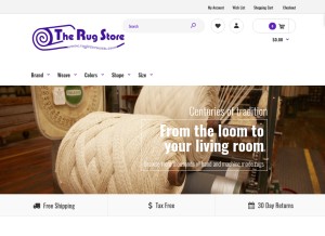 How rugstoreusa.com looks like on a tablet such as an iPad.
