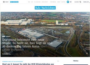 How ruhrnachrichten.de looks like on a tablet such as an iPad.