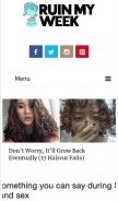 How ruinmyweek.com looks like on a mobile device such as an iPhone.