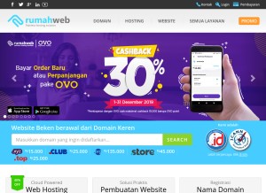 How rumahweb.com looks like on a tablet such as an iPad.