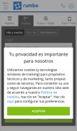 How rumbo.es looks like on a mobile device such as an iPhone.
