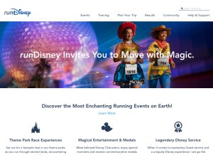 How rundisney.com looks like on a tablet such as an iPad.