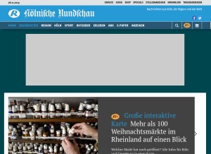 How rundschau-online.de looks like on a tablet such as an iPad.