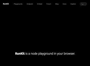 How runkit.com looks like on a tablet such as an iPad.