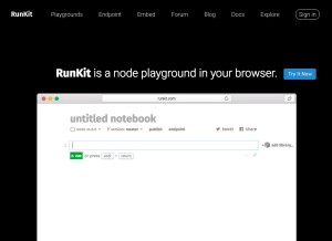 How runkitcdn.com looks like on a tablet such as an iPad.