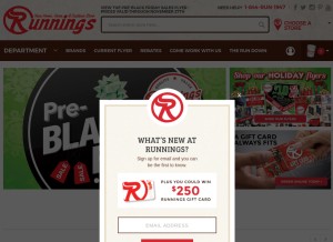 How runnings.com looks like on a tablet such as an iPad.