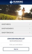 How runningwarehouse.com looks like on a mobile device such as an iPhone.