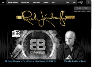 How rushlimbaugh.com looks like on a tablet such as an iPad.