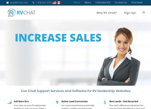 How rvchat.com looks like on a tablet such as an iPad.