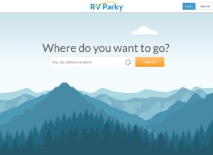 How rvparky.com looks like on a tablet such as an iPad.
