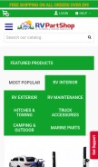 How rvpartshop.ca looks like on a mobile device such as an iPhone.