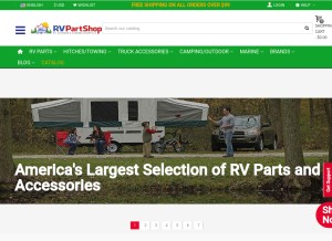How rvpartshop.com looks like on a tablet such as an iPad.