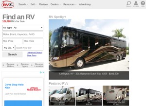How rvt.com looks like on a tablet such as an iPad.