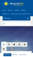 How rwandair.com looks like on a mobile device such as an iPhone.