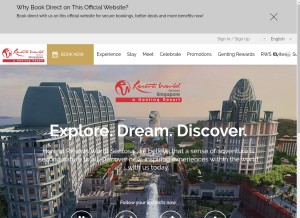 How rwsentosa.com looks like on a tablet such as an iPad.