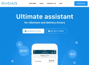 How rydar.io looks like on a tablet such as an iPad.