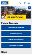 How ryerson.ca looks like on a mobile device such as an iPhone.