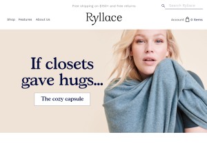 How ryllace.com looks like on a tablet such as an iPad.