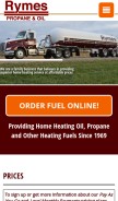 How rymes.com looks like on a mobile device such as an iPhone.