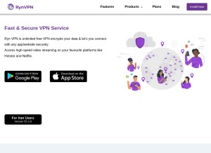 How rynvpn.com looks like on a tablet such as an iPad.