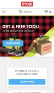 How ryobitools.com looks like on a mobile device such as an iPhone.