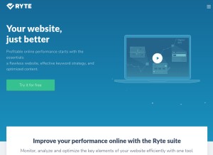How ryte.com looks like on a tablet such as an iPad.