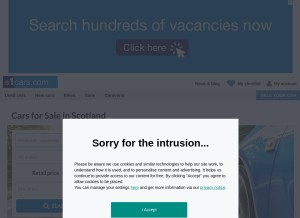 How s1cars.com looks like on a tablet such as an iPad.