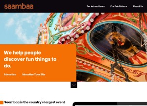 How saambaa.com looks like on a tablet such as an iPad.