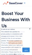 How saascover.com looks like on a mobile device such as an iPhone.